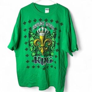 Men’s Green Mardi Gras King Graphic T Shirt
